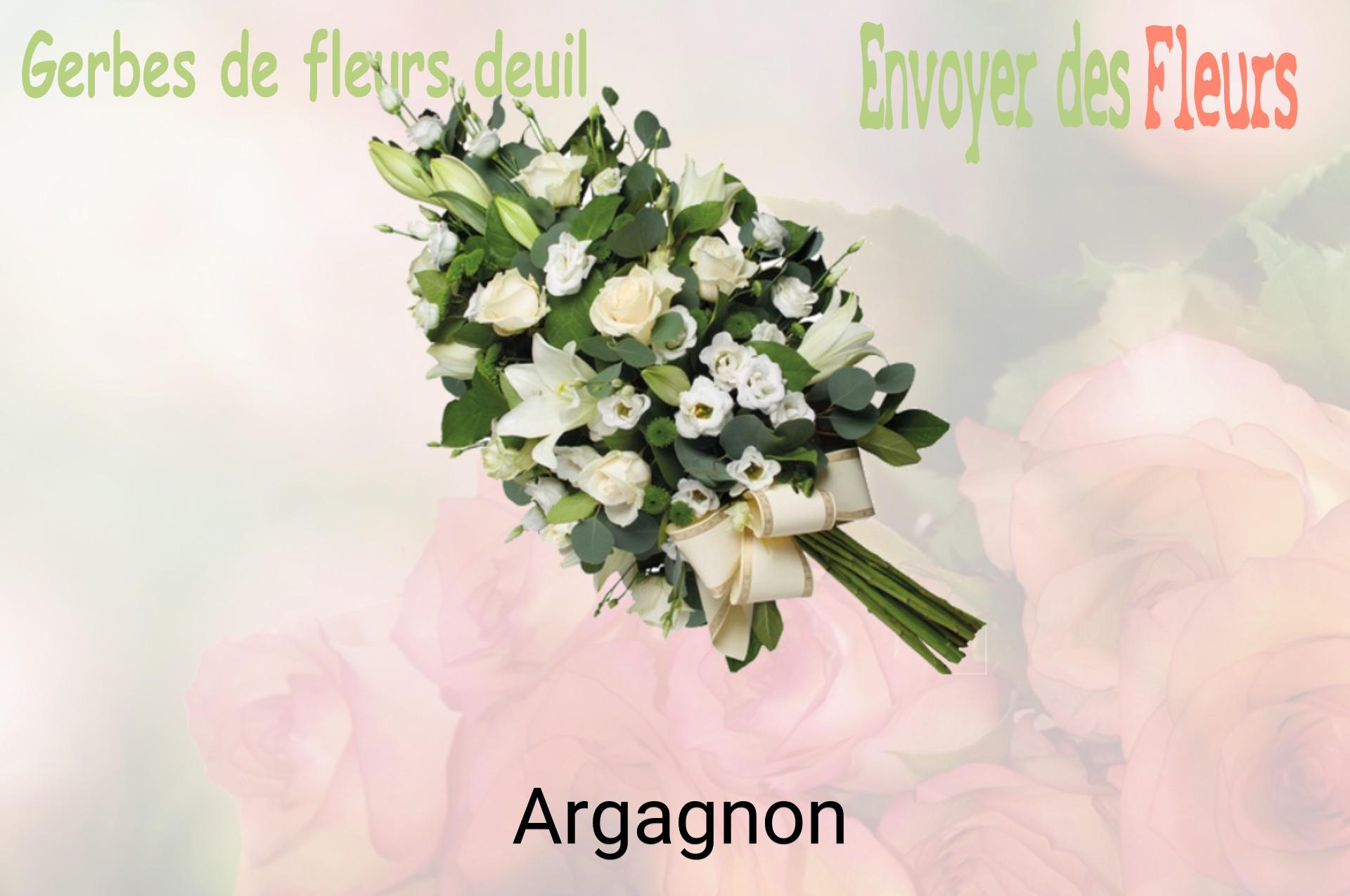 Gerbe de fleurs de deuil livrée à Argagnon